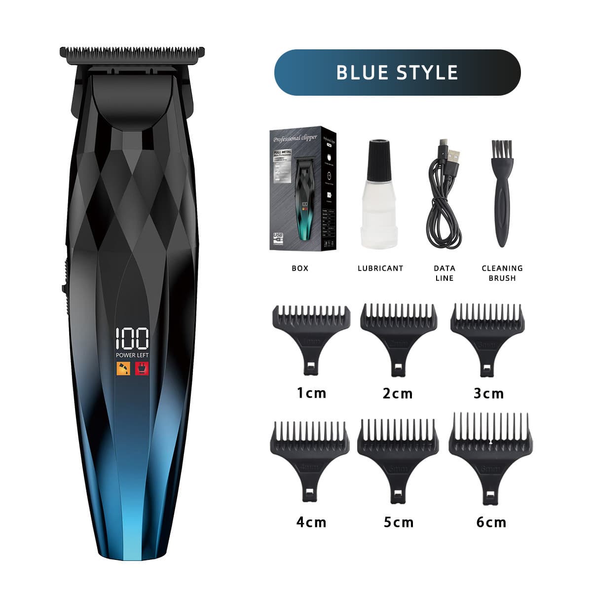 Professional Hair Clipper For Men - Cordless Rechargeable Hair Trimmer With Digital Display, Precision T-Blade For Fade, Taper & Edge Up