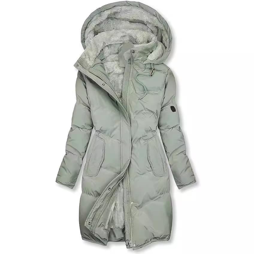 Women's Clothing Warm Fur Collar Cotton Jacket Women's Zipper Long Sleeve Slim Cotton Jacket Hooded Coat