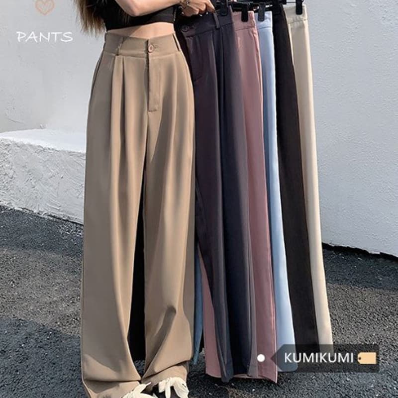 Women's Clothing Black Suit Pants Elastic Waist Slim Casual Pants Summer Pants Loose Wide Leg Pants Women's High Waist Drape Trousers Trendy