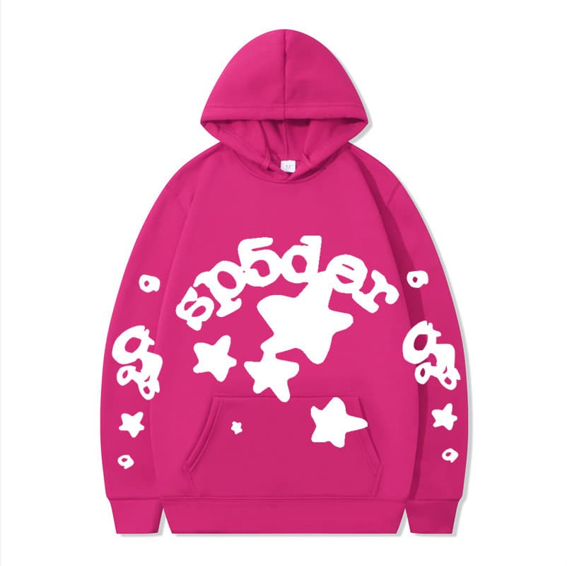 Sweat à capuche unisexe SP5DER imprimé toile d'araignée, marque tendance européenne et américaine, grandes tailles, coupe ample.