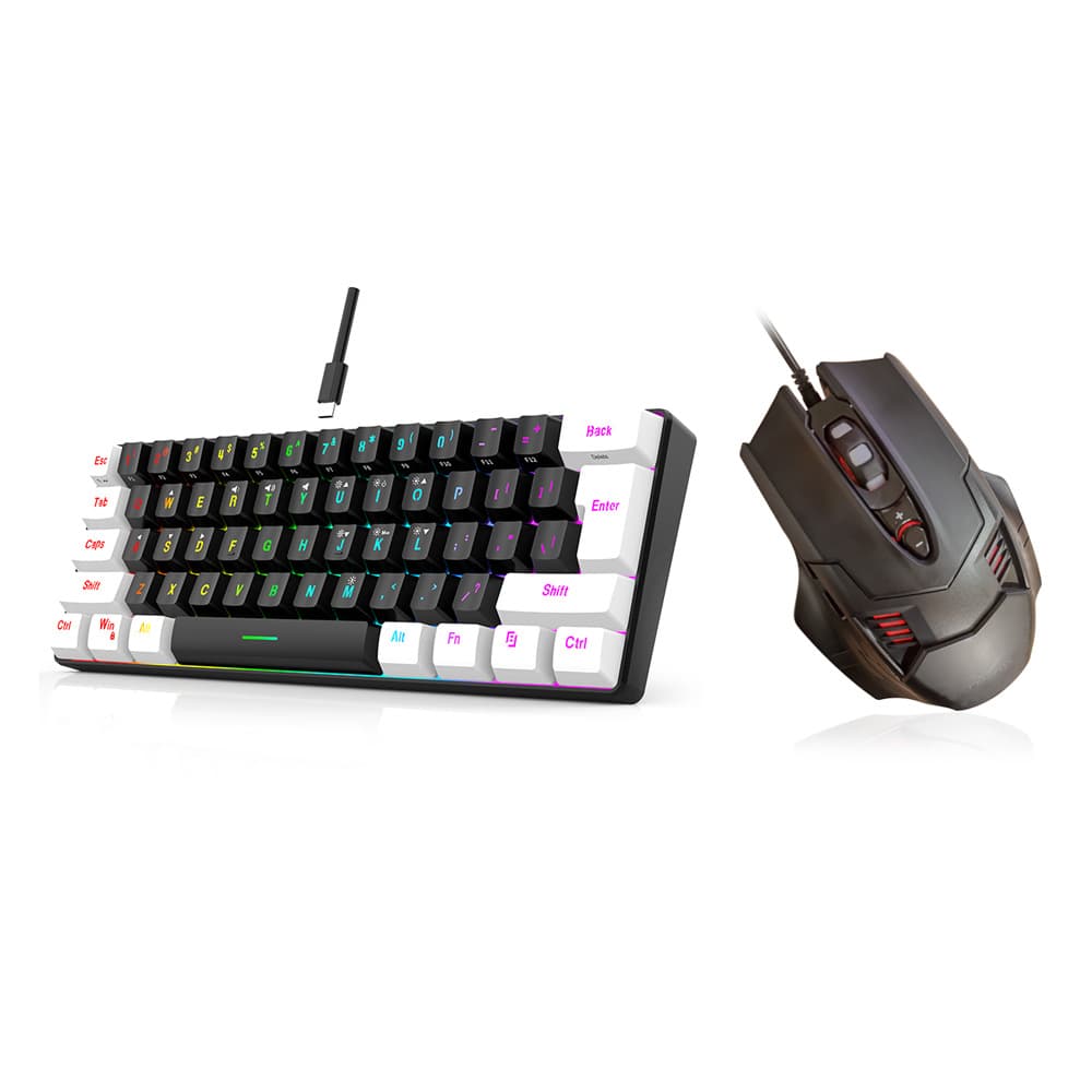 Clavier d'ordinateur portable compact et portable, 61 touches, rétroéclairage RGB, pour le jeu et les affaires.