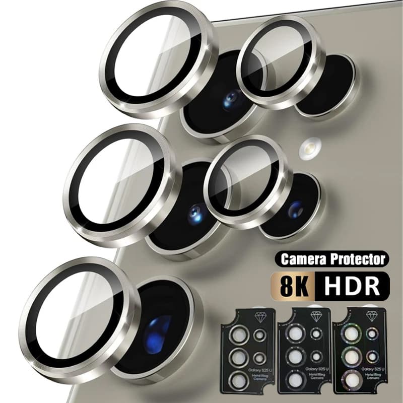 Metal Lens Ring For Samsung Galaxy S25 S24 S23 S22 Ultra Plus Z Flip Fold 6 Camera Protection Cover Tempered Glass Case