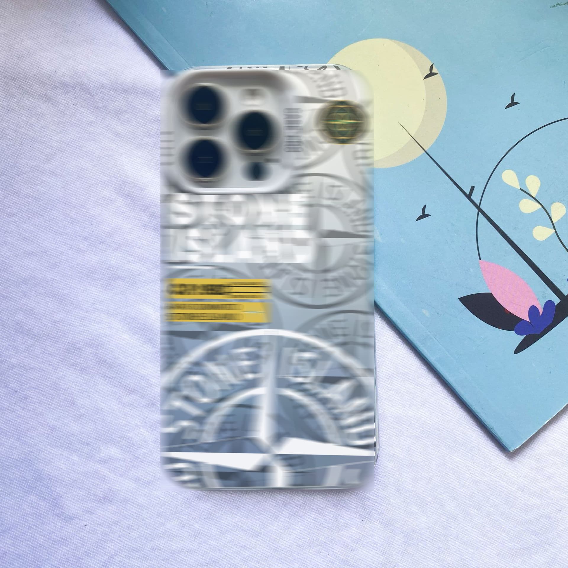 Coque Stone pour iPhone 17 Pro, 16/15/14/13, Laser 12, 11, Xs Max, Soft Plus Trendy Brand X