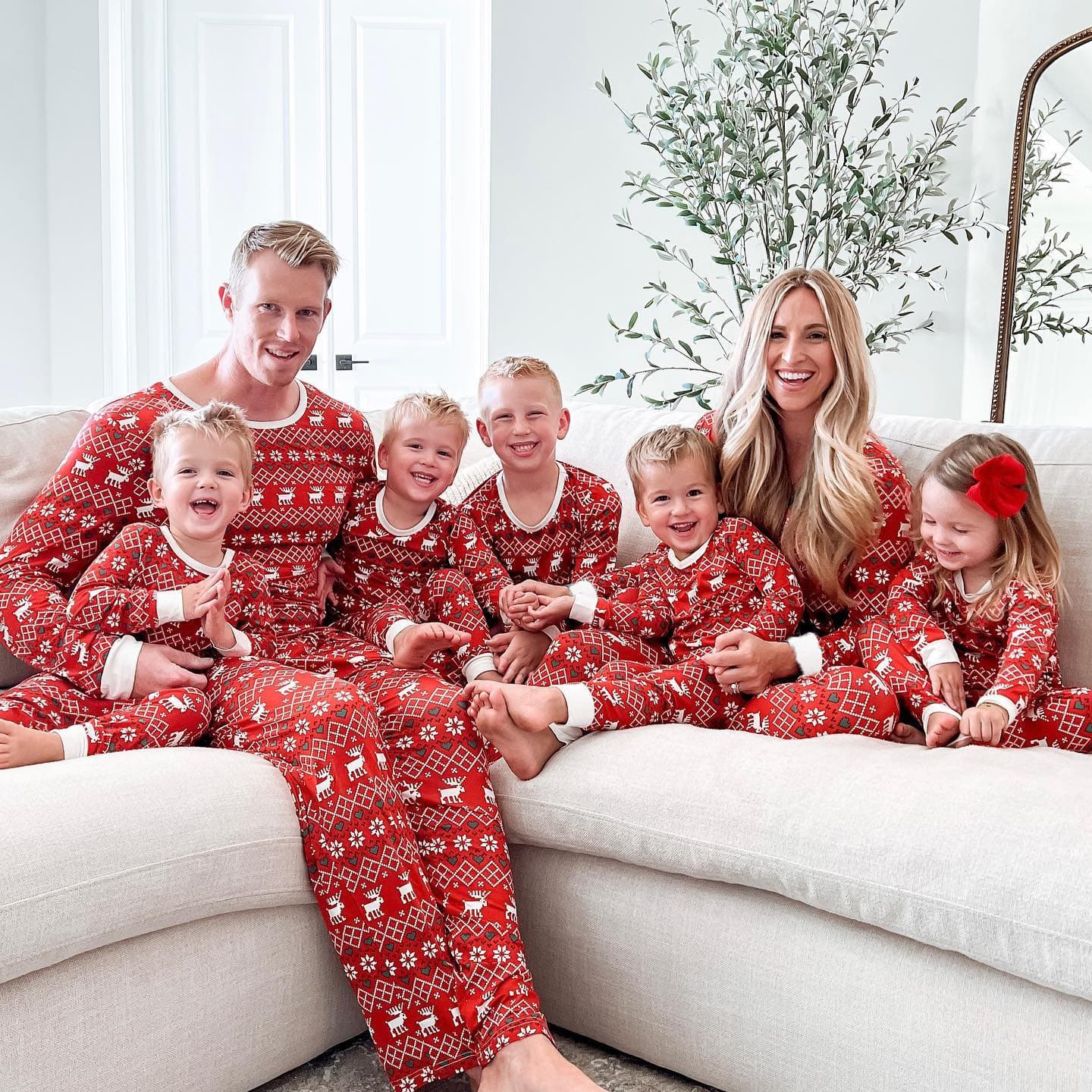 Underwear & Sleepwears new Christmas family home parent child suit printed pajamas long sleeve round neck