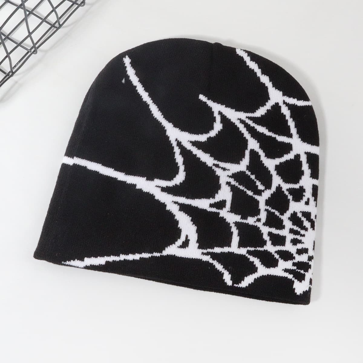 Unisex Knitted hat hat trend pullover spider web Y2K jacquard hats for men and women