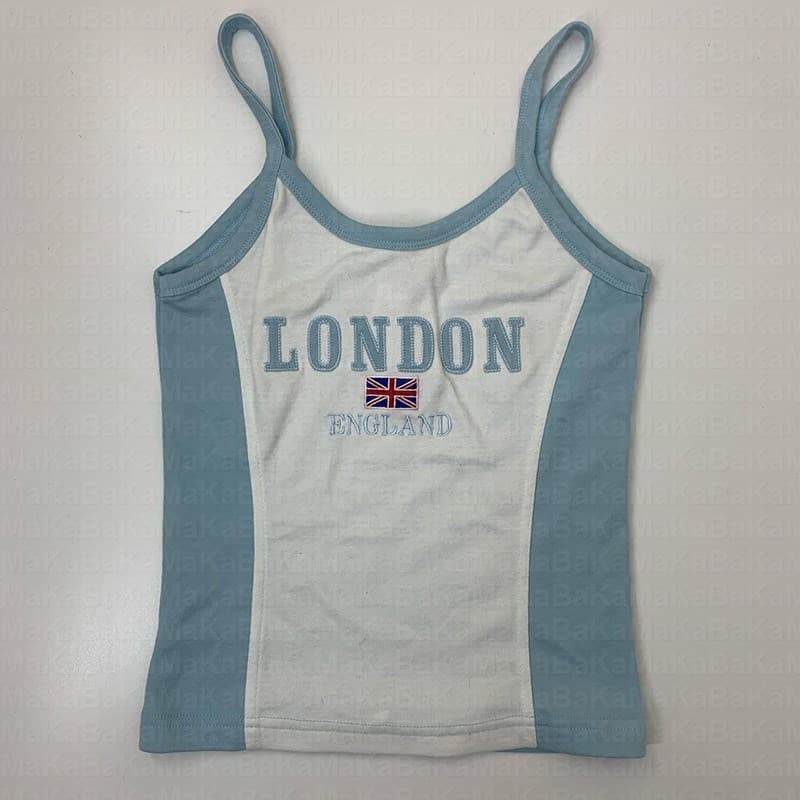Women's aesthetic letter print fashion vest short halter top Y2k clothing