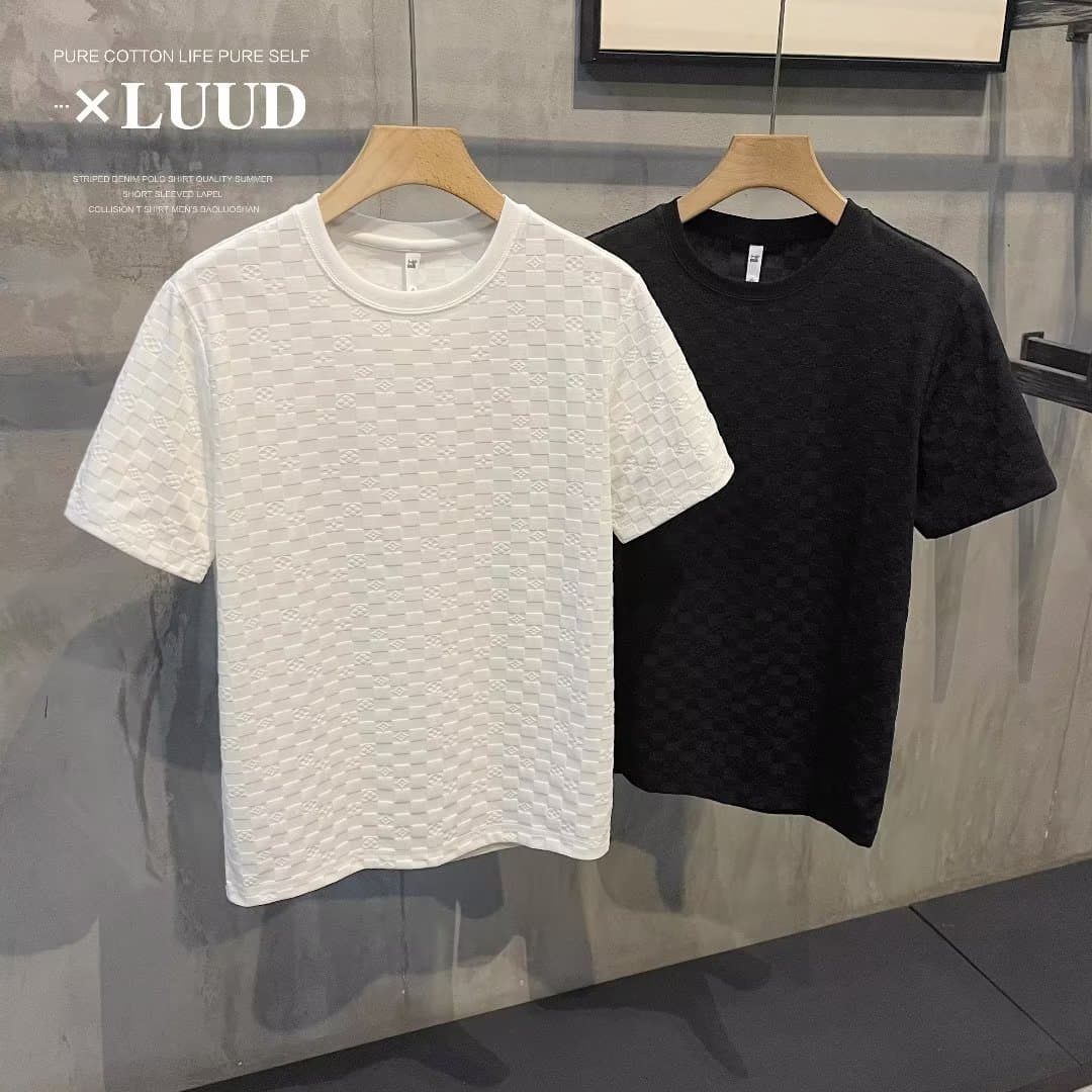 Men's Ice Silk Short Sleeve T-Shirt Quick Drying Summer Sweat Shirt Trendy Thin Half Sleeved Top
