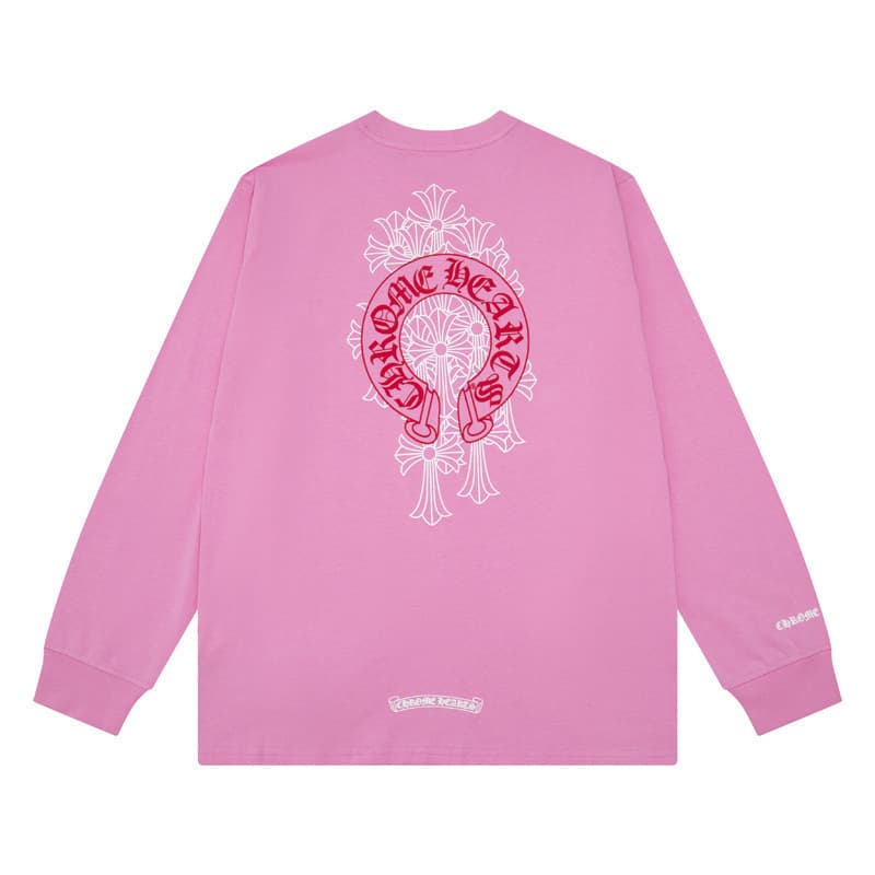 Collection de t-shirts à manches longues unisexes en pur coton double fil de haute qualité Chrome Heart