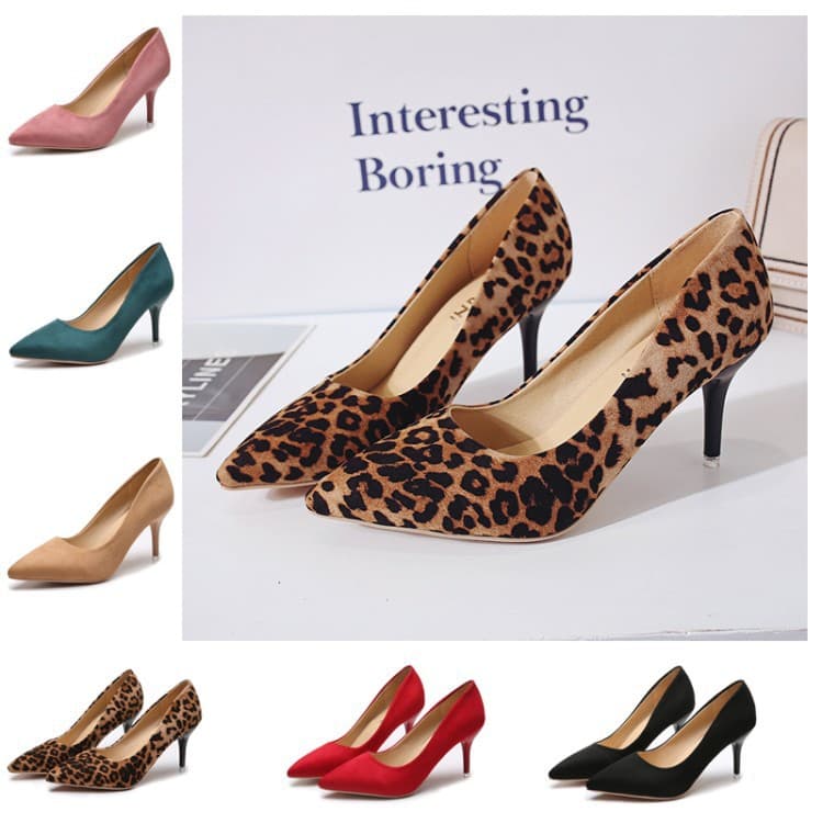 2024 Spring pointed toe stiletto high heel suede single shoes European and American foreign trade large size 44 slim women's shoes manufacturers