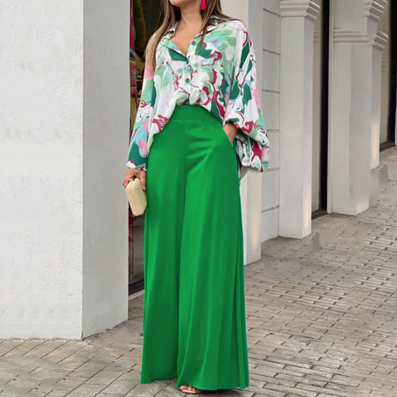 Popular Printed Shirts INS Style Trousers Fashion Casual Suits