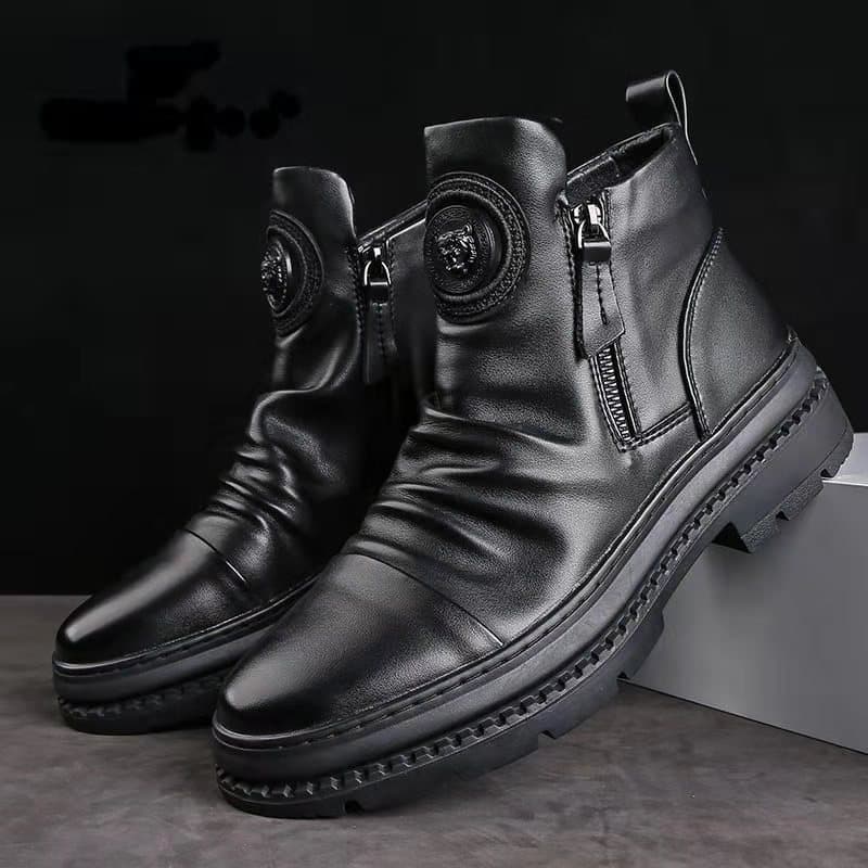 2024 Autumn High Top New Versatile Zipper Korean Edition Martin Boots Men's Casual Shoes