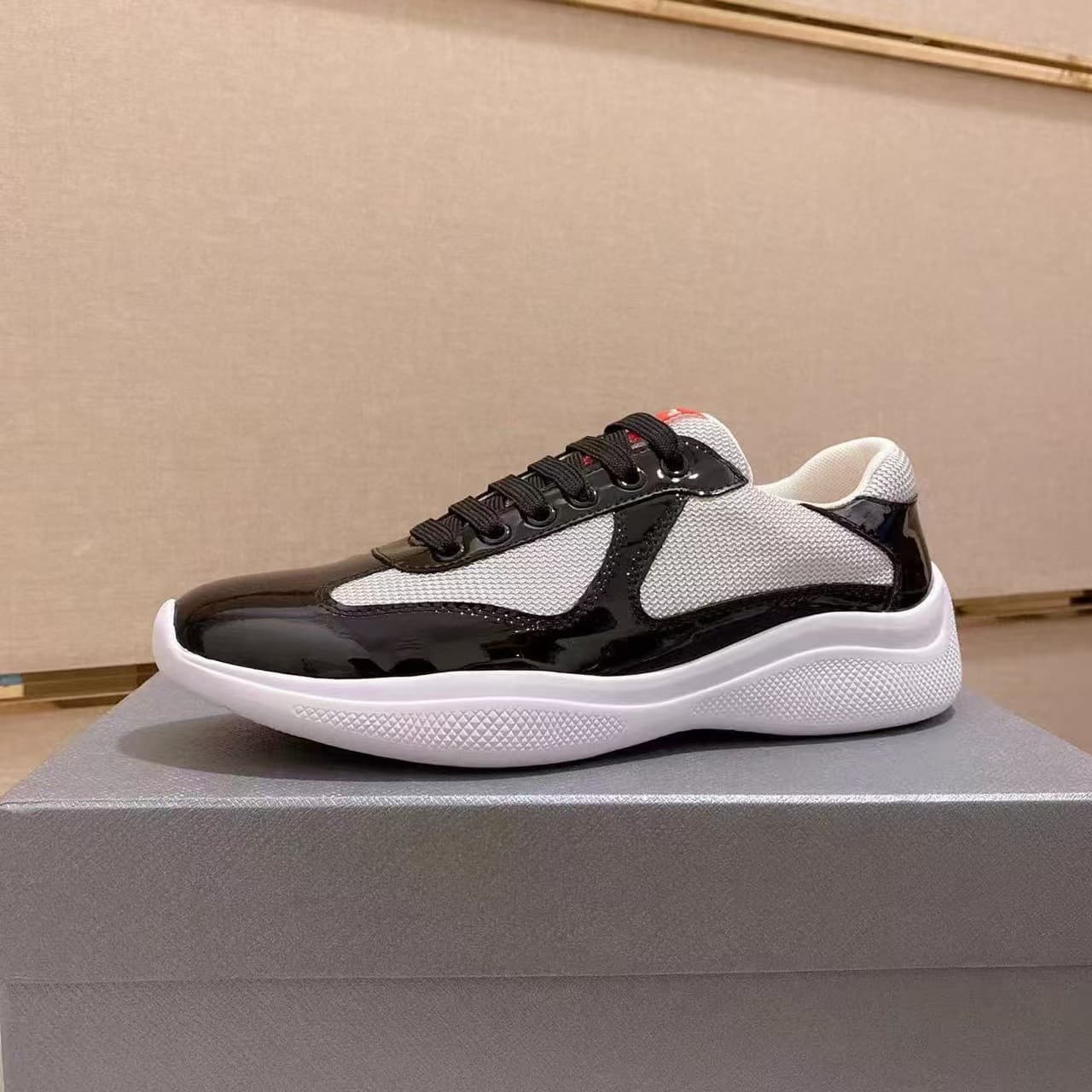 Chaussures de sport décontractées pour homme en cuir véritable noir de marque P, pointure 25, baskets de mode haut de gamme, nouveau modèle, gran