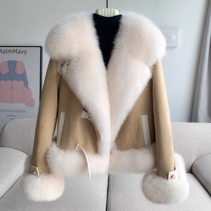 Women's Clothing Fur Coat Women's Slim winter coats Jacket Large Fur Collar Fur Top