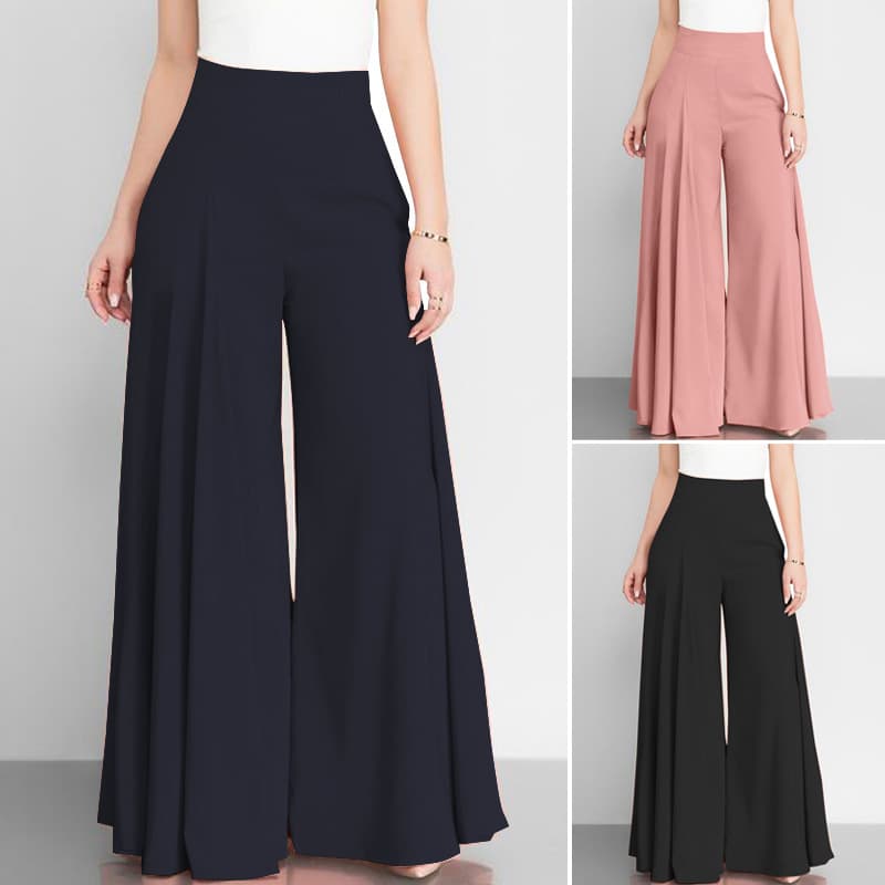Women's Clothing Solid Color High Waist Wide Leg Pants Thin Casual Pants