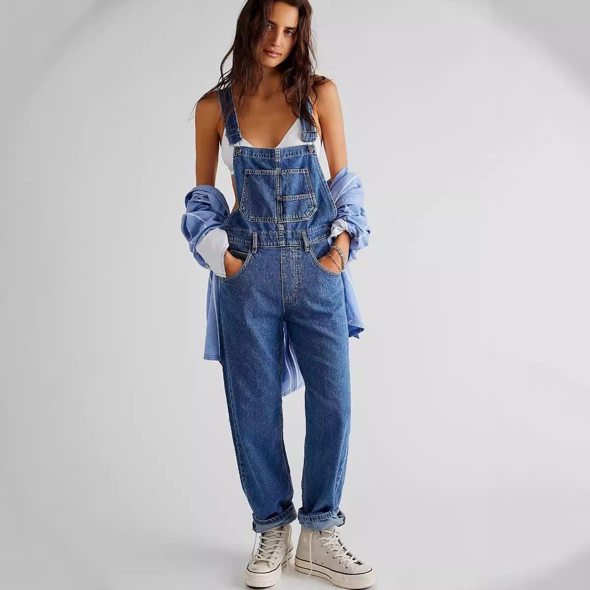 Women's Clothing Supply Casual Loose Denim Overalls Trousers For Women