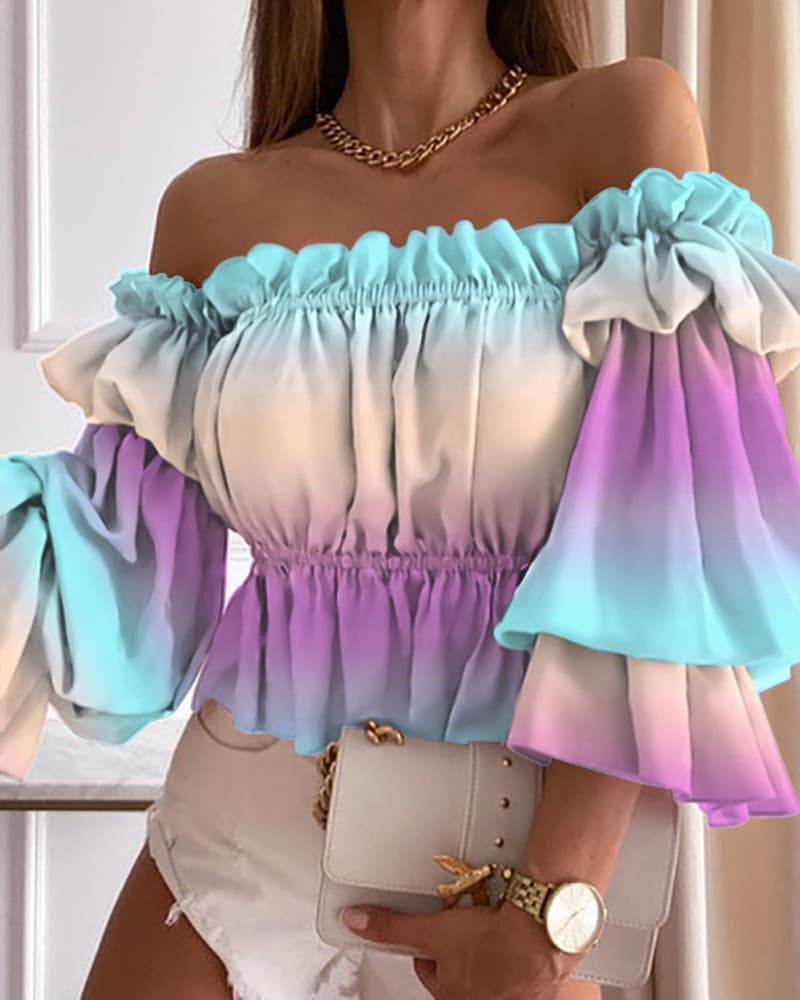 Women's Clothing one shoulder pleated shirt