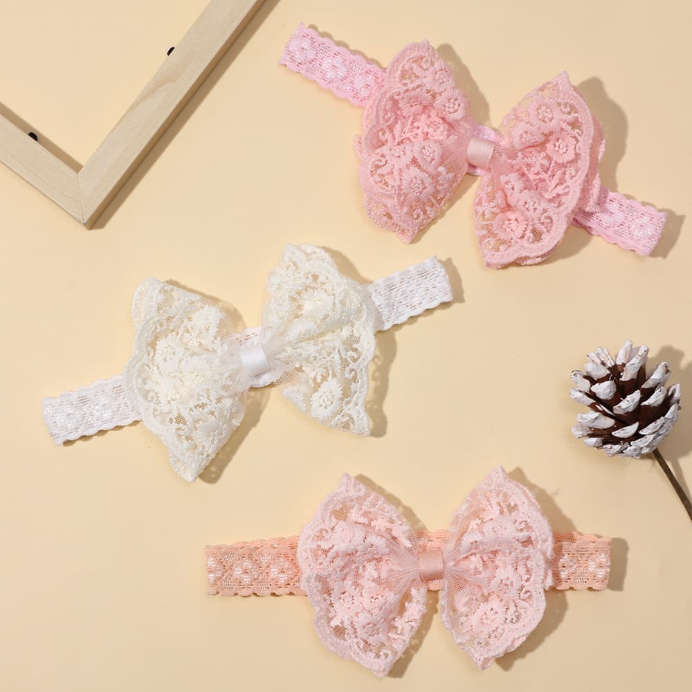 New children's hair accessories Europe and the United States hot sale baby lace bow hair band baby elastic headband wholesale