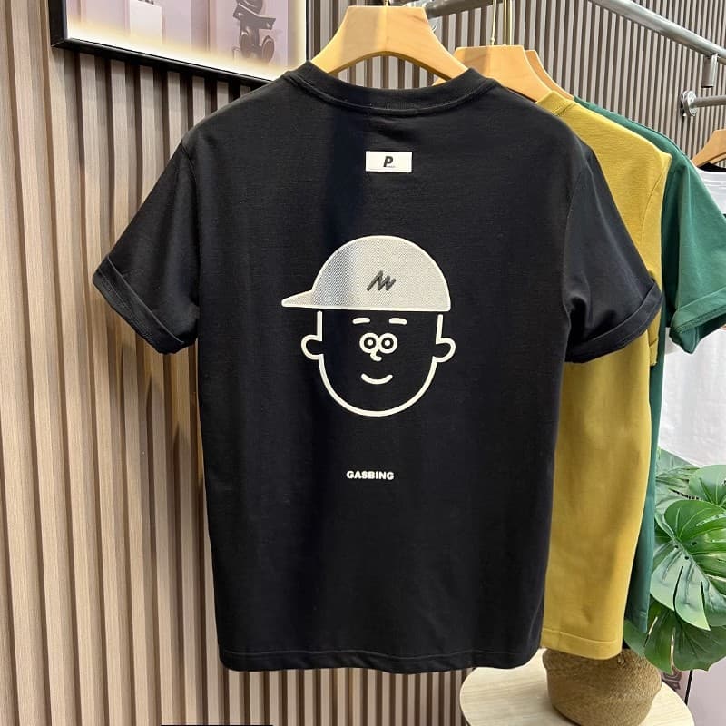 Men's Clothing Summer new short sleeved T shirt men's version of the fashion trend cartoon little boy print loose half sleeved top