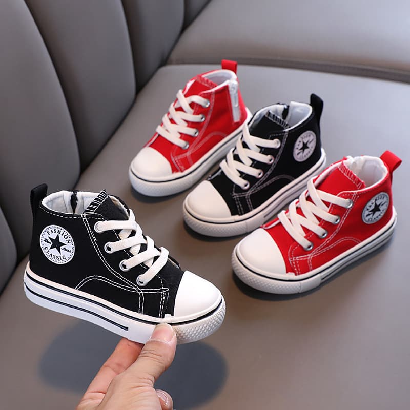 2024 Spring and Autumn New Boys' Casual Korean Edition Girls' Mid Top Canvas Children's Board Shoes