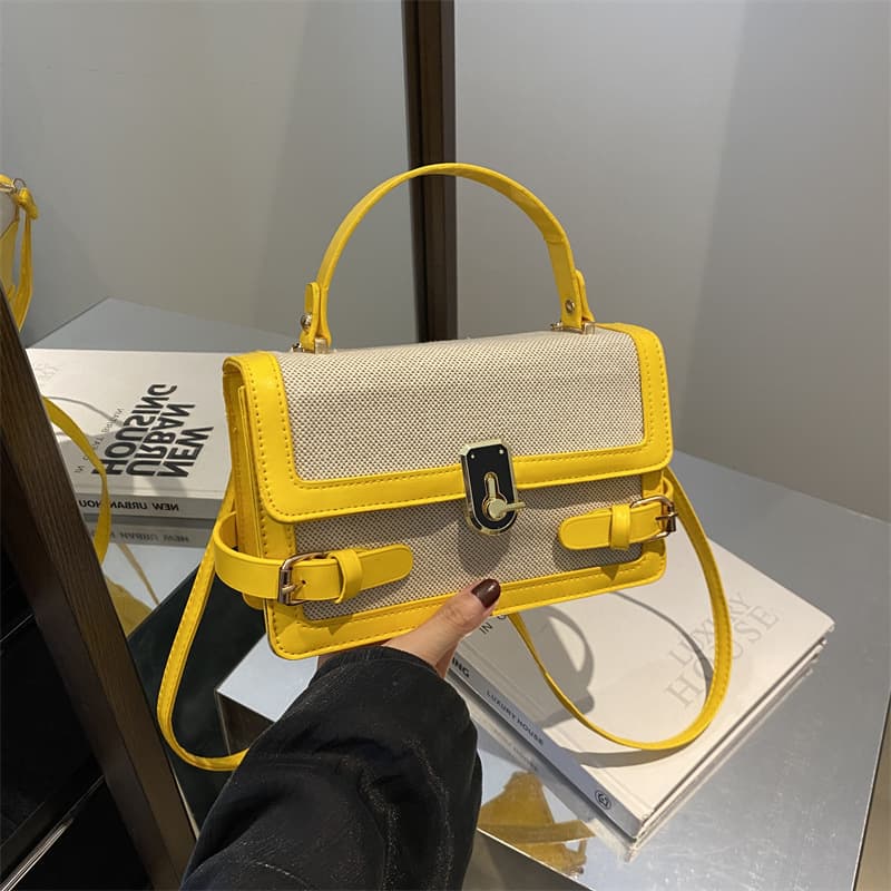 Trendy contrast color stylish ins hand held single shoulder crossbody popular this year 2024 new summer women's small square bag