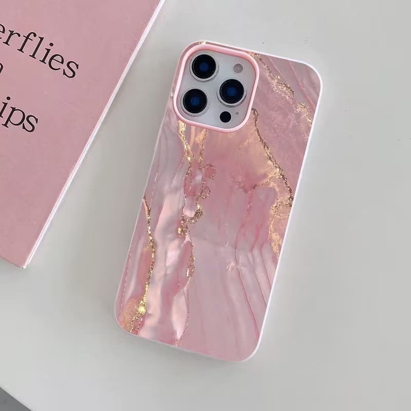 Pink Golden Fluid Print Aesthetics Phone Case For Samsung Galaxy S25 S24 Ultra S23 S22 Plus S21 FE A36 A56 A26 A16 A06 Cover