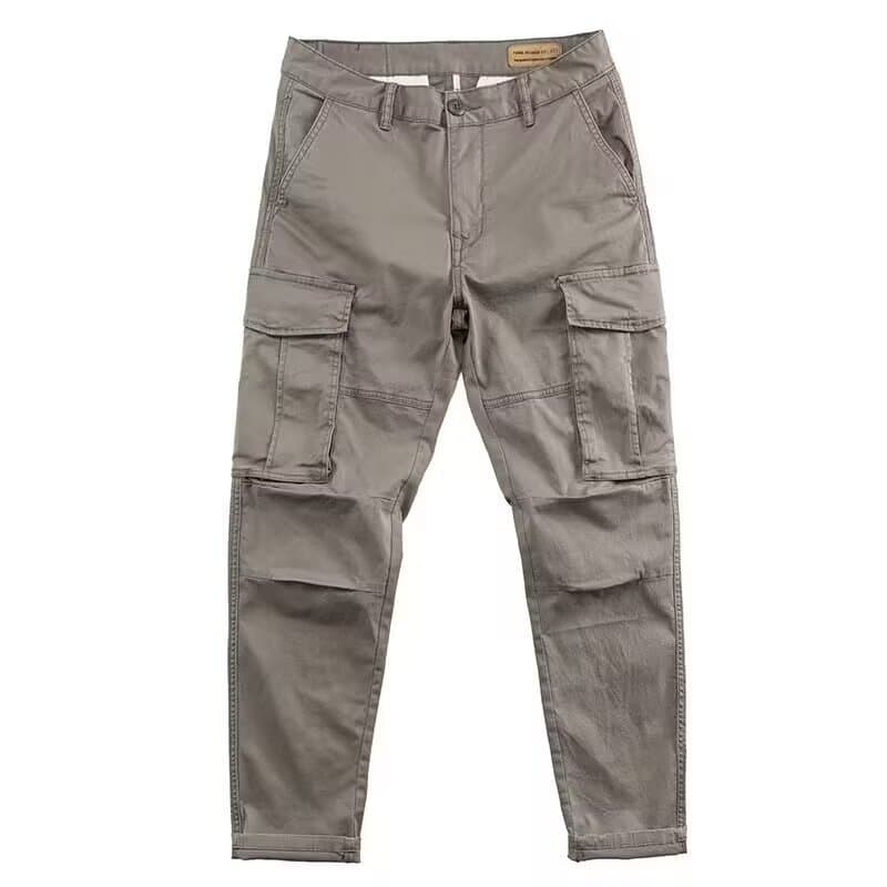 Pantalon cargo homme résistant à jambes droites et à taille mi-haute, coupe ample, style décontracté, idéal pour le printemps et l'automne, pou
