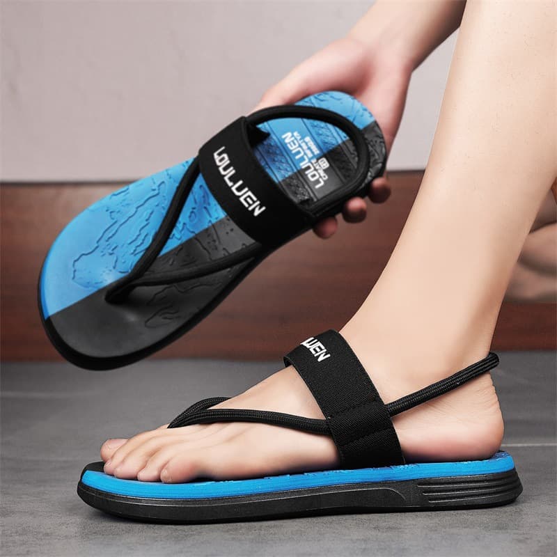 2025 New Sandals Men, Anti Slip PVC Summer Slippers For Outwear, Men's EVA Lightweight Thick Soled Beach Shoes