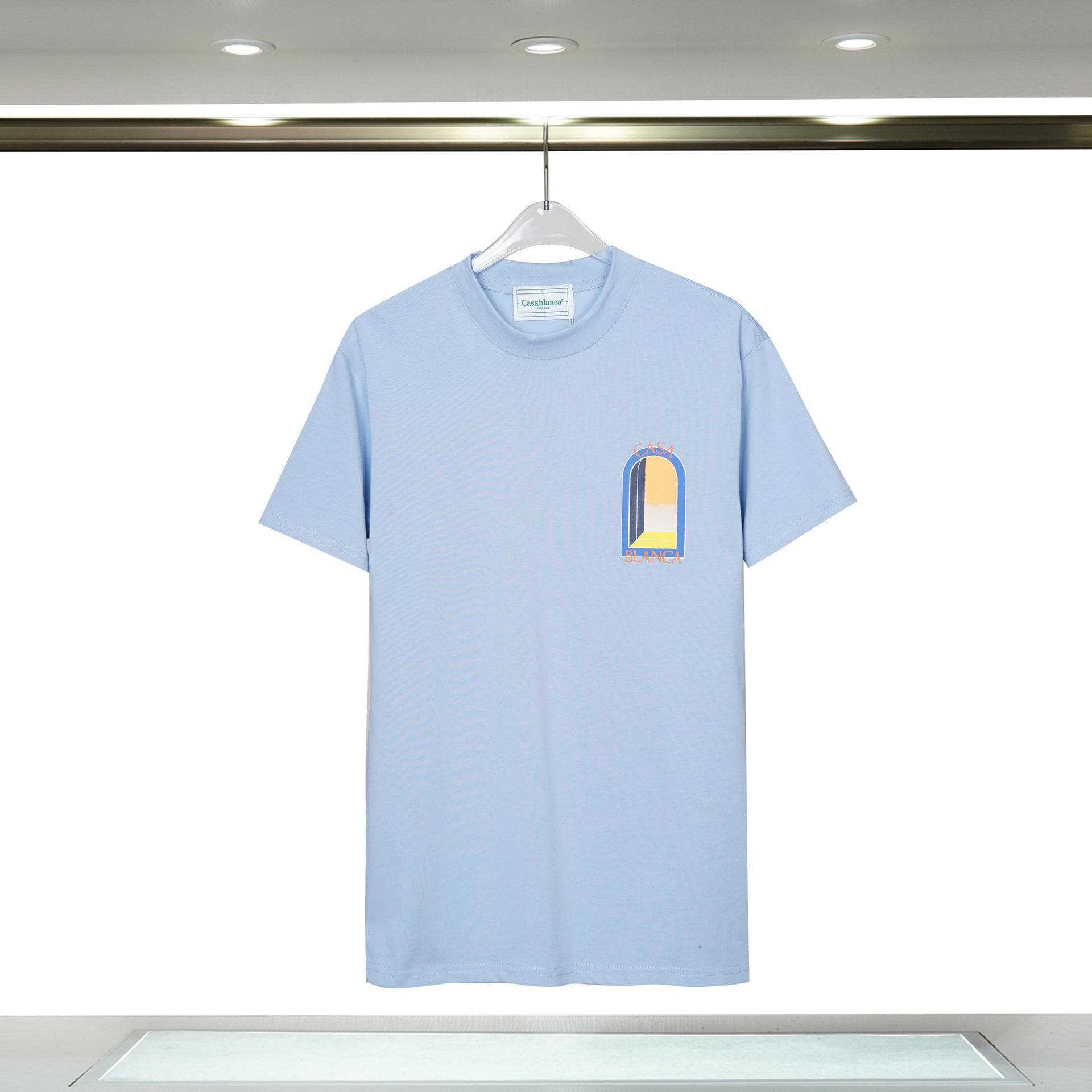 Vêtements pour hommes 24 nouveaux styles Illusion Gate Letter Printing T-shirt à manches courtes à col rond personnalisé