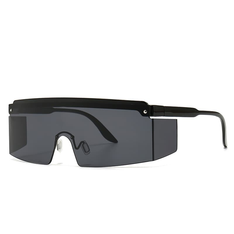popular sunglasses for men street photography ins celebrity model square one-piece flat-top sunglasses 4398