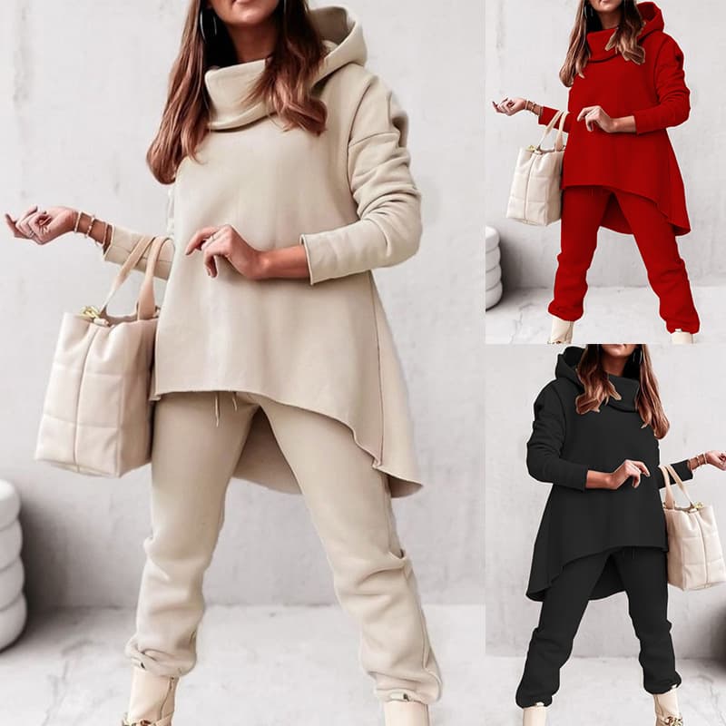 Women's New Solid Color Sports And Leisure Sweater Suits For Women