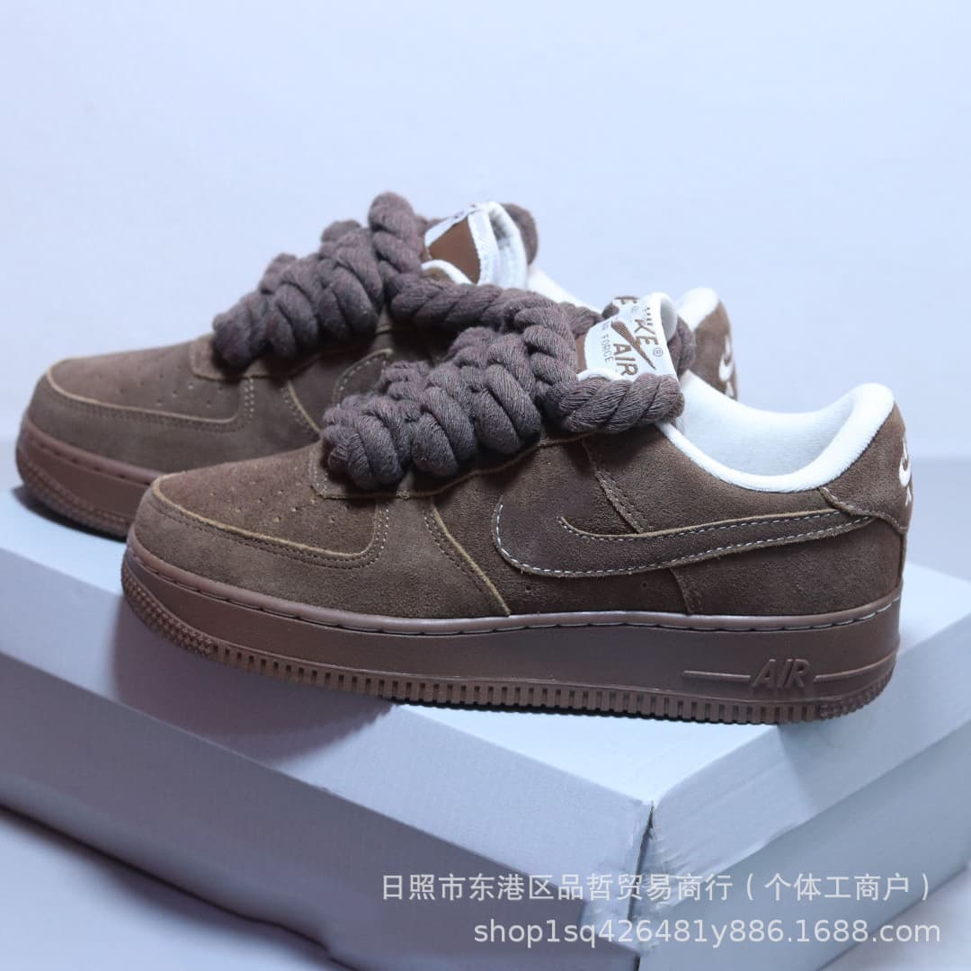 Baskets en corde transfrontalières à lacets épais pour femmes, style Air Force One édition limitée, décontractées pour hommes