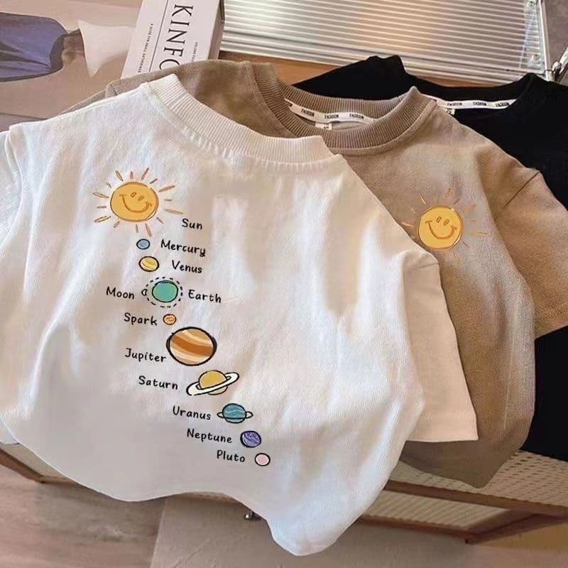 Kid's Clothing cotton boy short-sleeved T-shirt summer thin style cool handsome style loose small and medium children's tops