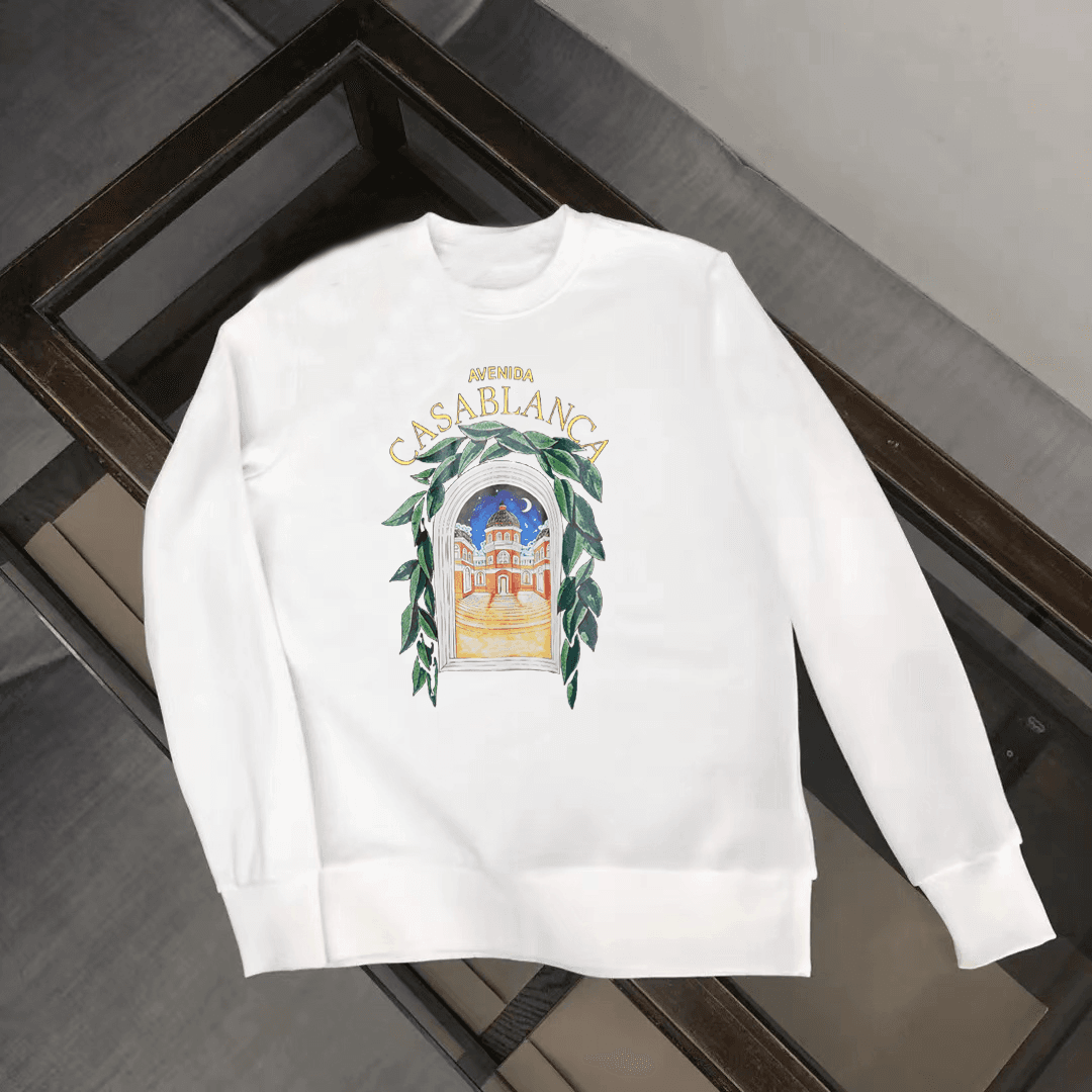 Sweat-shirt à col rond en coton naturel respirant pour toutes les saisons