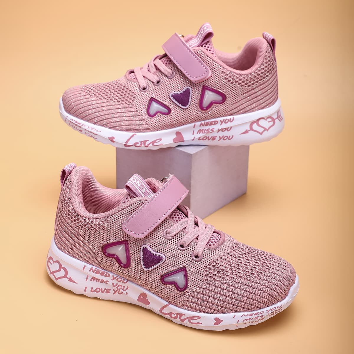 Children's flying woven running shoes, summer breathable casual sports shoes