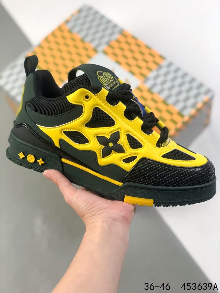 Chaussures LV New Pure Original Trendy Bread, chaussures de sport rayées, élégantes et polyvalentes pour un look décontracté au quotidien.