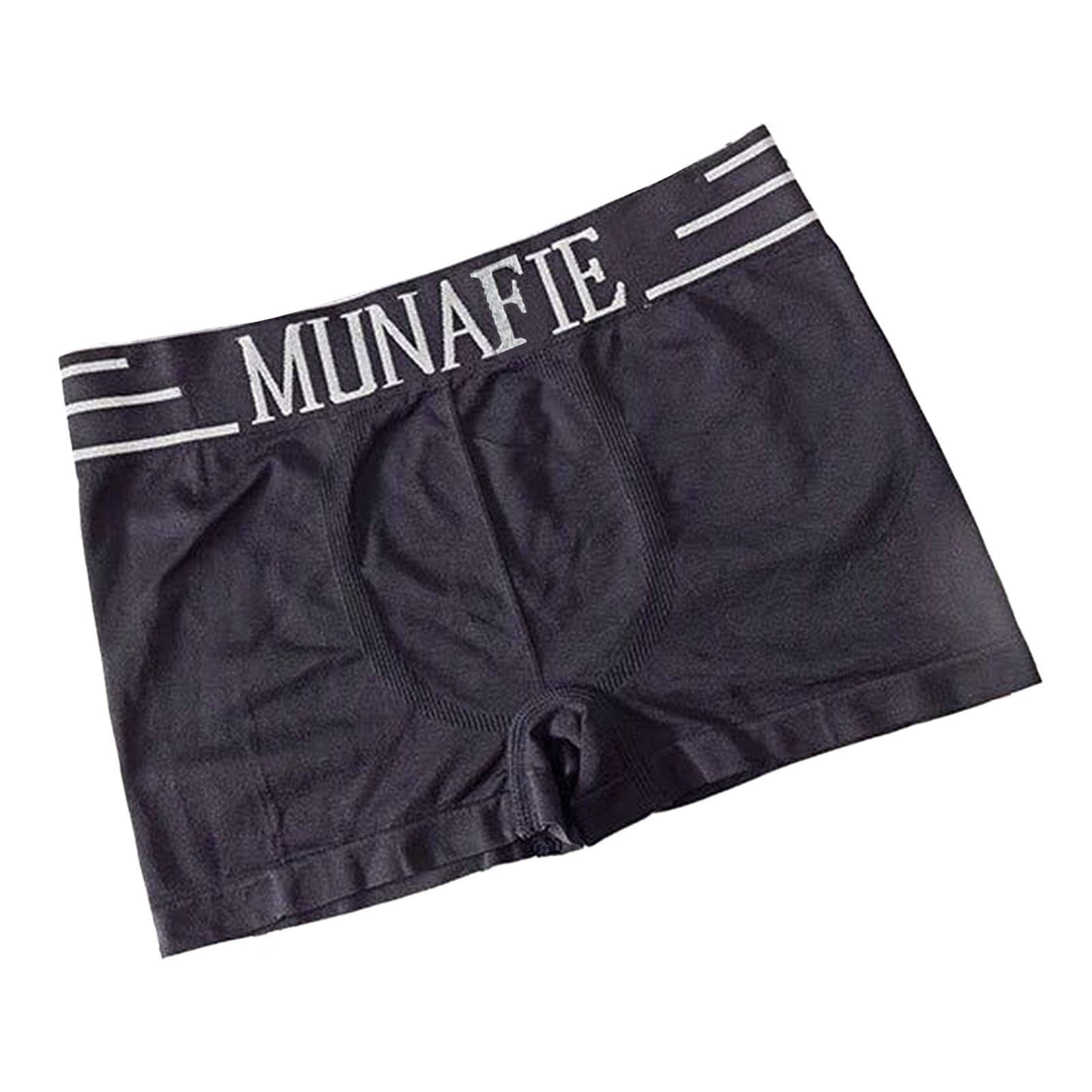 Weizhifu Mid-Rise Taille Élastique Extensible Sans Couture Hommes Culotte Simple Lettre Imprimer U Convex Shorts Briefs Daily Wear-Gris Taille Uniqu