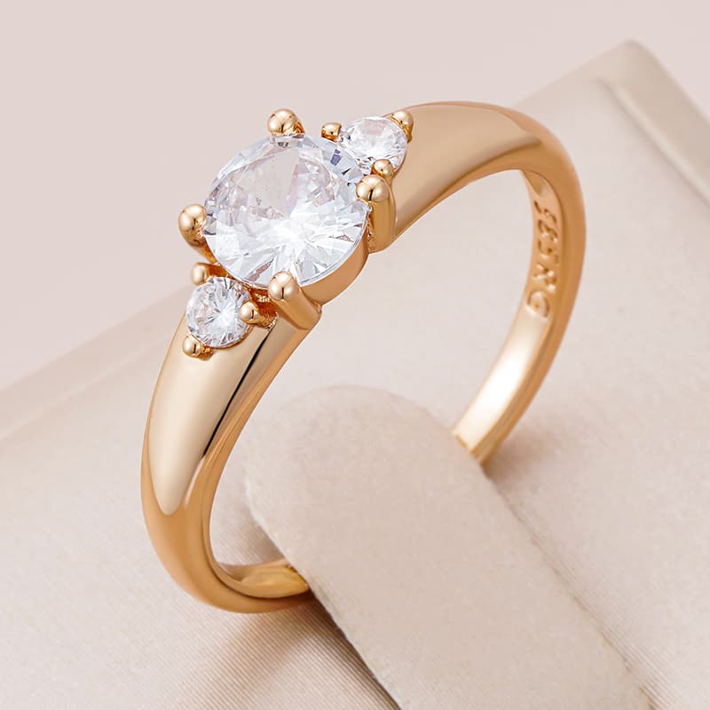 Ladies' Ring Rose Gold 585 Natural Zirconium Sample