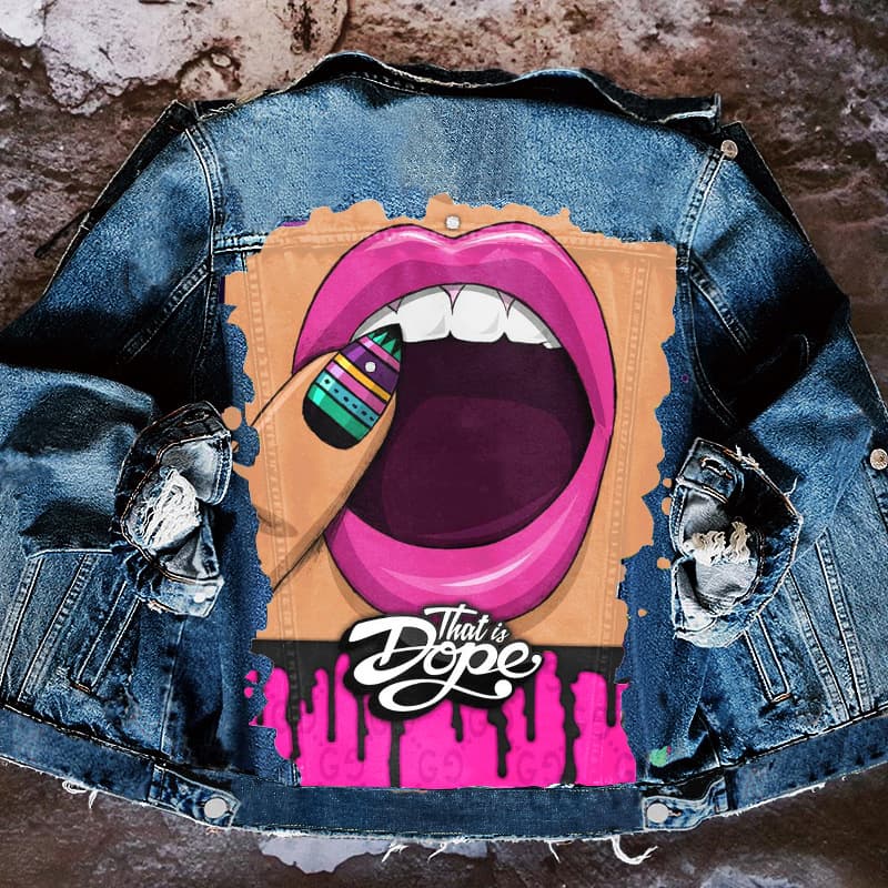 Women's Printing Trend Hip-hop Denim Jacket Long Sleeve Loose Jacket Women's Clothing