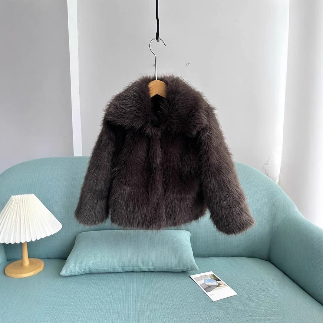 ​​Luxury Faux Fur Coat For Girls – Elegant Winter Fox Fur-Like Jacket, Warm & Stylish Outerwear For Toddlers & Kids​​