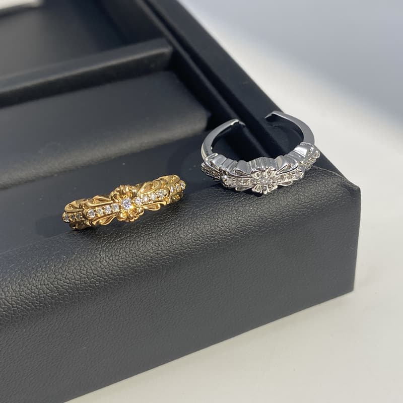 Ouyang Nana Same Style For Women Simple Crow Heart Cross Couple Version Ins Niche Versatile Open Index Finger Ring