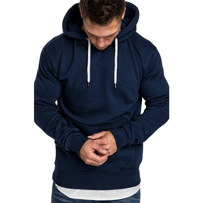 Men's Clothing Men's Classic Blank Hooded Sweatshirt Solid Color Autumn And Winter Fleece Pullover Youth Trend Loose Hoodie