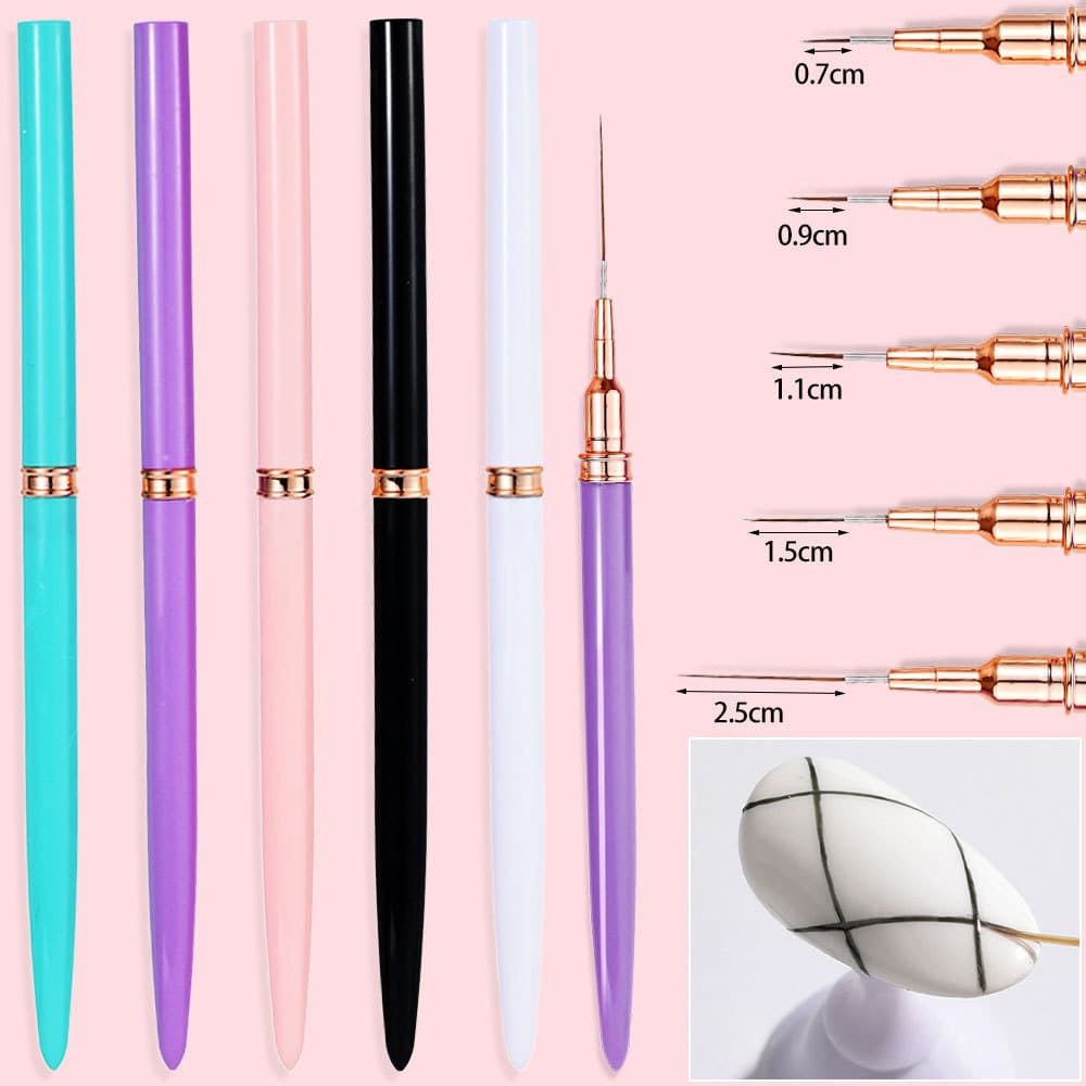 Beauty Health Ultra Fine Japanese Style Nail Art Drawing Pen Ultra Fine Line Drawing Flower Carving Brushed Nail Art Metal Needle Drawing Pen