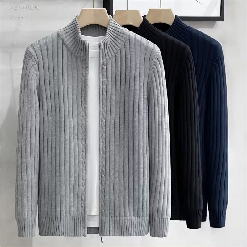 Men's Clothing Spring and Autumn New Cardigan Sweater Men Style Zipper Outerwear Knitted Sweater Thickened All match Jacket Men