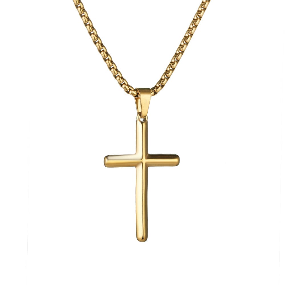 Men And Womens Jewelry Titanium Stel Diamond Cross Necklace Hip Hop Cool Neutral Style Wear Cross Pendant