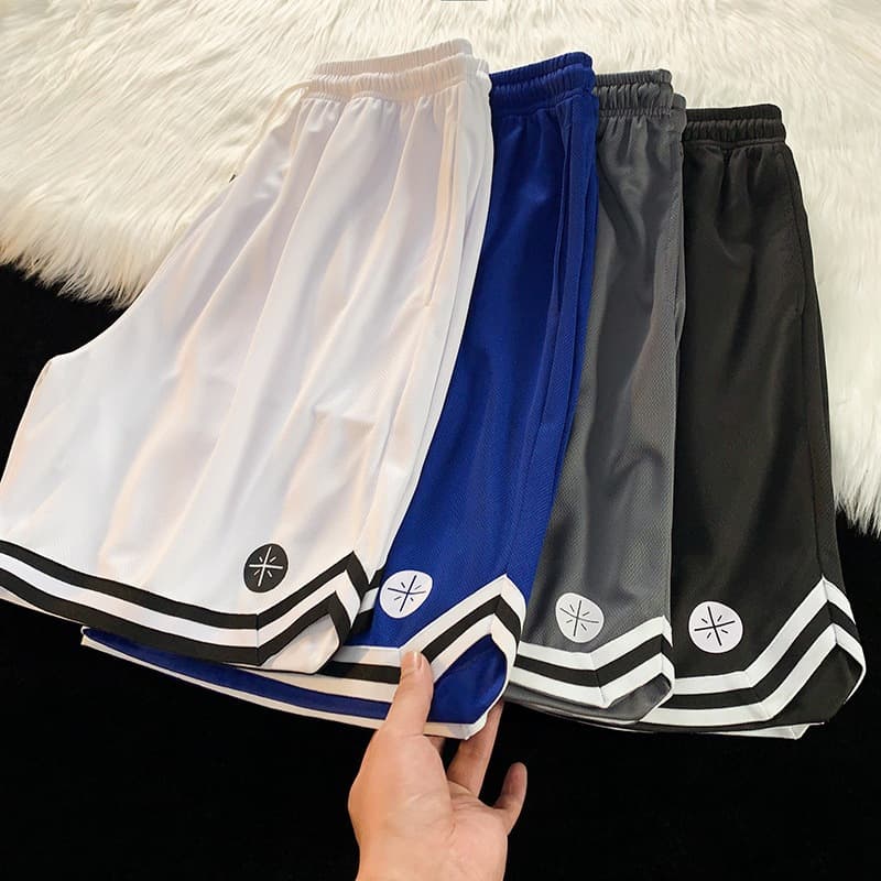 Men's Clothing Summer Outdoor Basketball Sports Shorts Men's Thin Casual Quick Drying Ice Silk Pants Loose Versatile Shorts Men