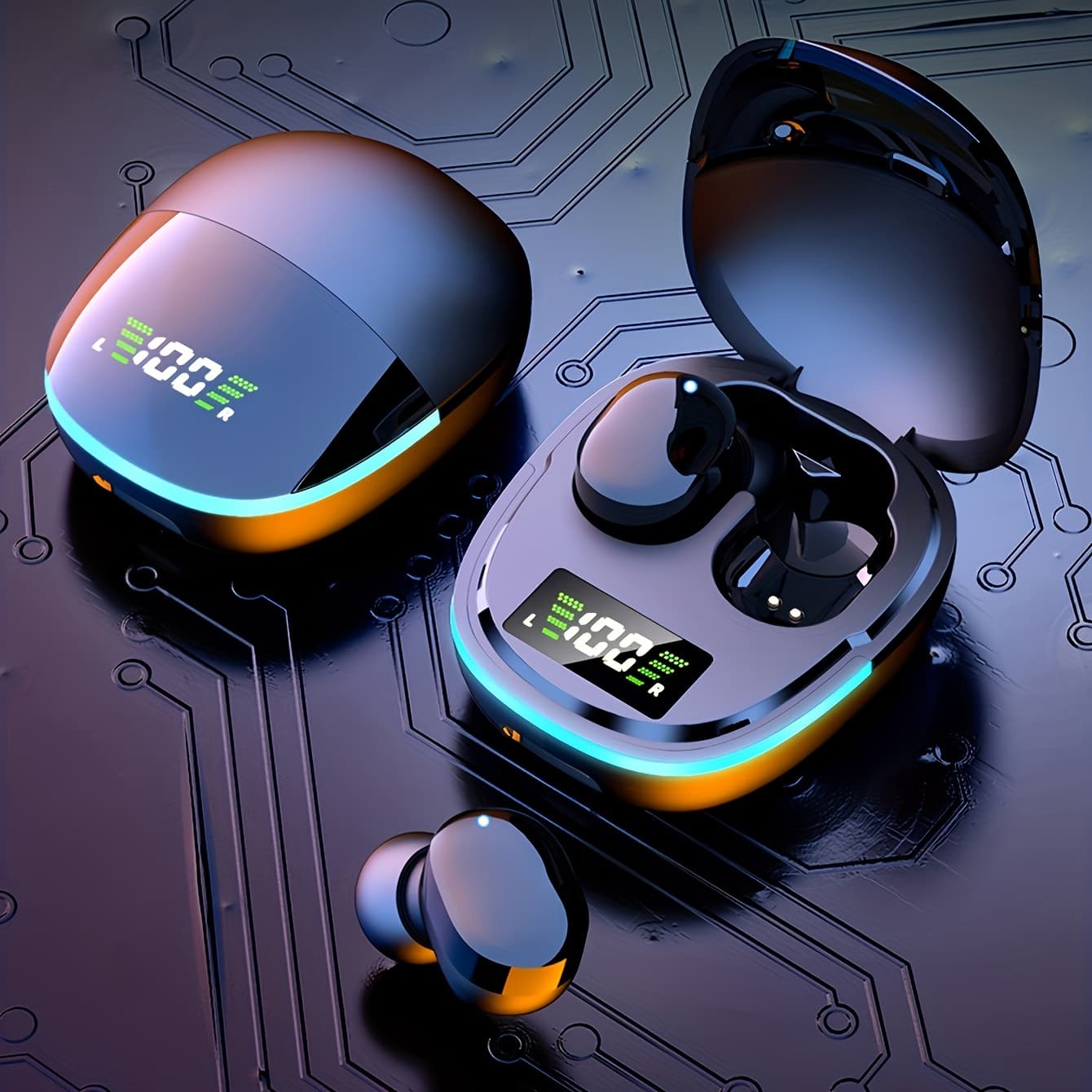 2024 year New Earphones Headphones With LED Display Touch In-EarTWS Wireless Earbuds Sports Music Game Headset For