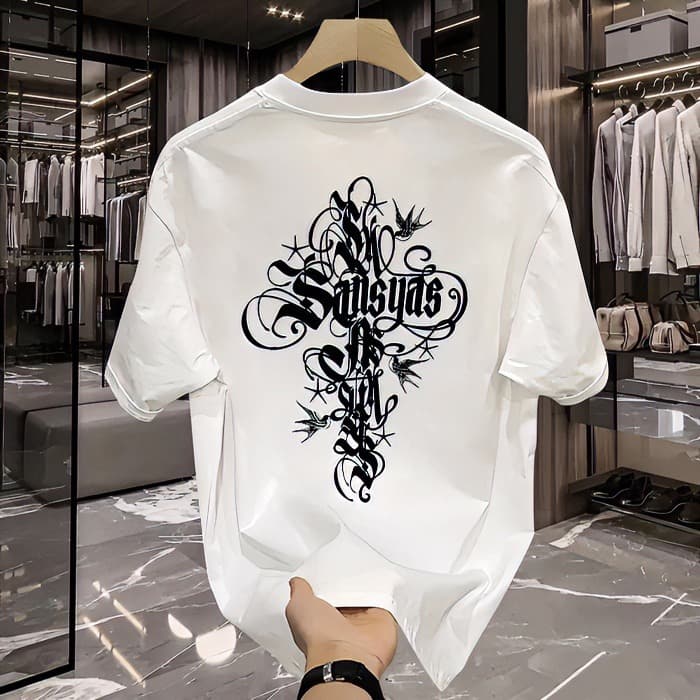 Men's Clothing Pure Cotton Men's Round Neck T Shirt Tops Summer New Popular Trend Loose Short Sleeve Youth Bottoming Casual Half Sleeve