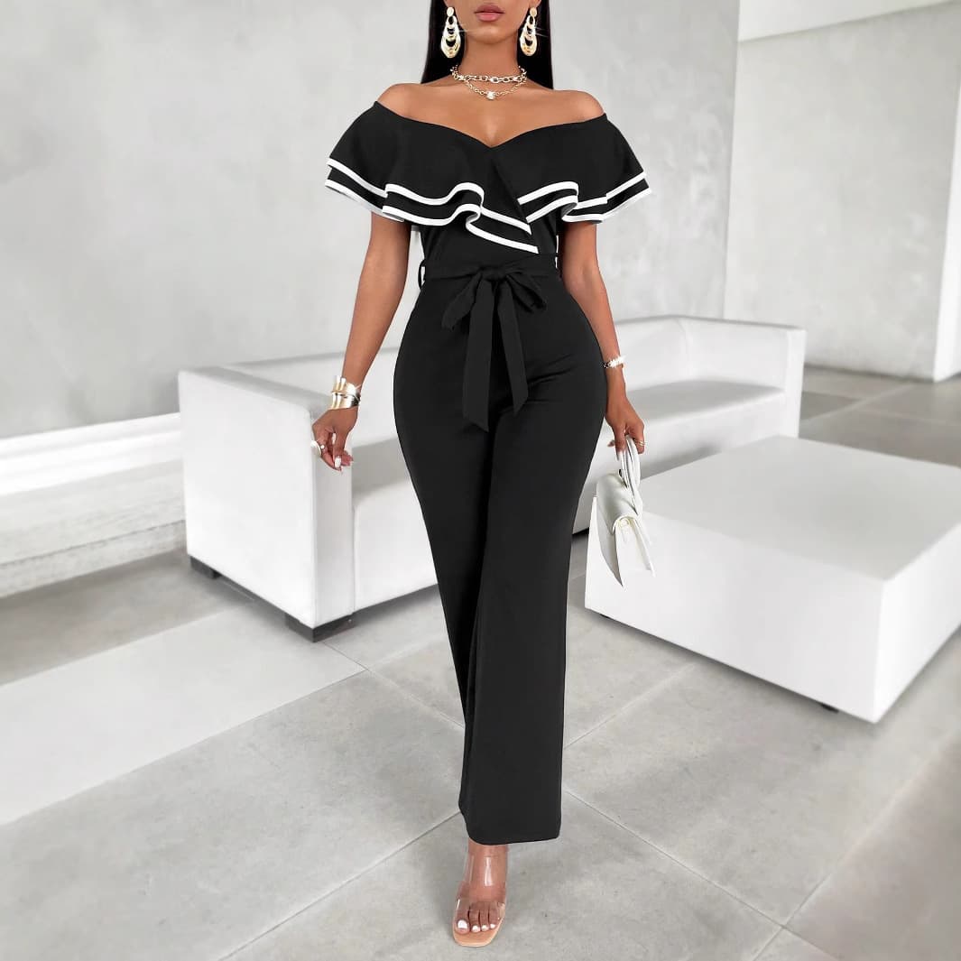 Women's Clothing Temperament Jumpsuit Fashionable Wide Leg Pants