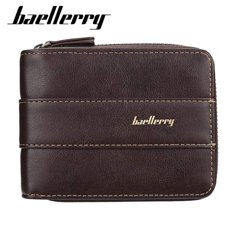 Men's Bags Men's Short Wallet Version Buckle Multi Card Slot Driver's License Coin Purse Tri Fold Zipper Wallet