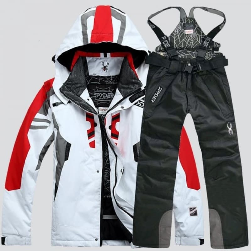 Sports & Outdoor Men's Waterproof Ski Jacket & Pants Set – Winter Thermal Snowsuit For Outdoor Sports (Blue, Red, Black, Grey, Orange, White)
